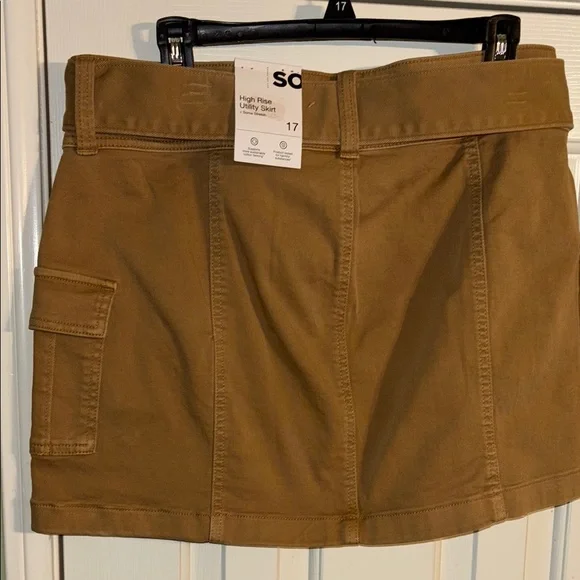 SO Brown High Rise Utility Skirt Size 17 NWT - Picture 7 of 11